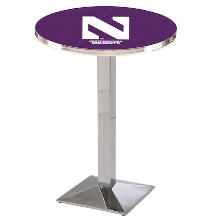 Holland Bar Stool Co 36" Chrome Northwestern Pub Table L217C3628Nthwst
